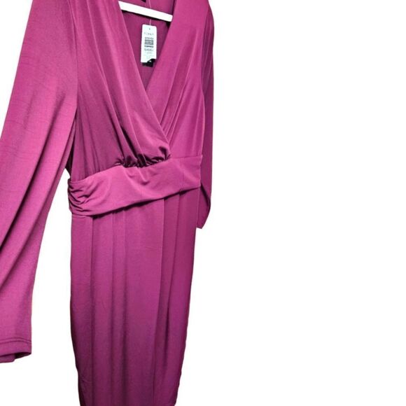 NEW TORRID PLUS SIZE Deep Purple Long sleeve Surplice NeckโMidi Wrap dress. - Picture 6 of 16